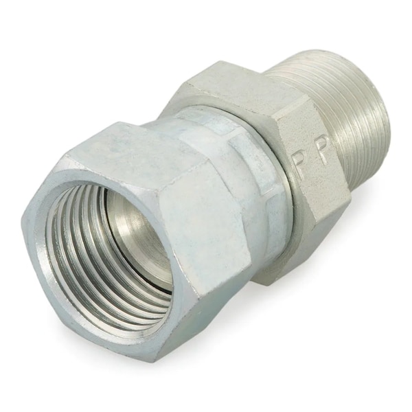 Parker Triple-Lok 37 Deg Flare Straight Female JIC 37 Deg Swivel to Male NPTF Pipe F6X 6 F6X-SS - main